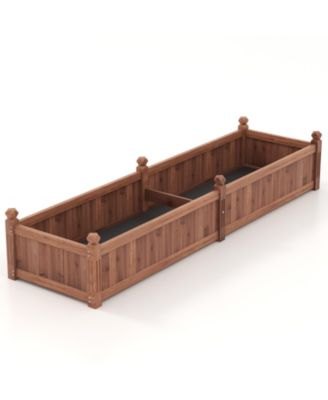 Divisible Planter Box with Corner Drainage -Brown