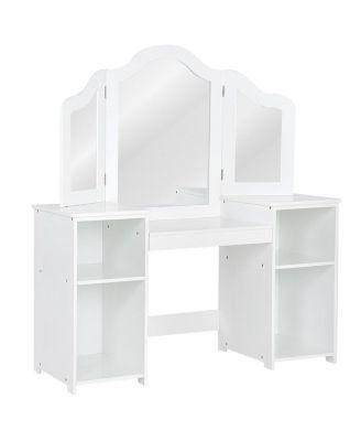 Kids Tri Folding Mirror Makeup Dressing Vanity Table Set