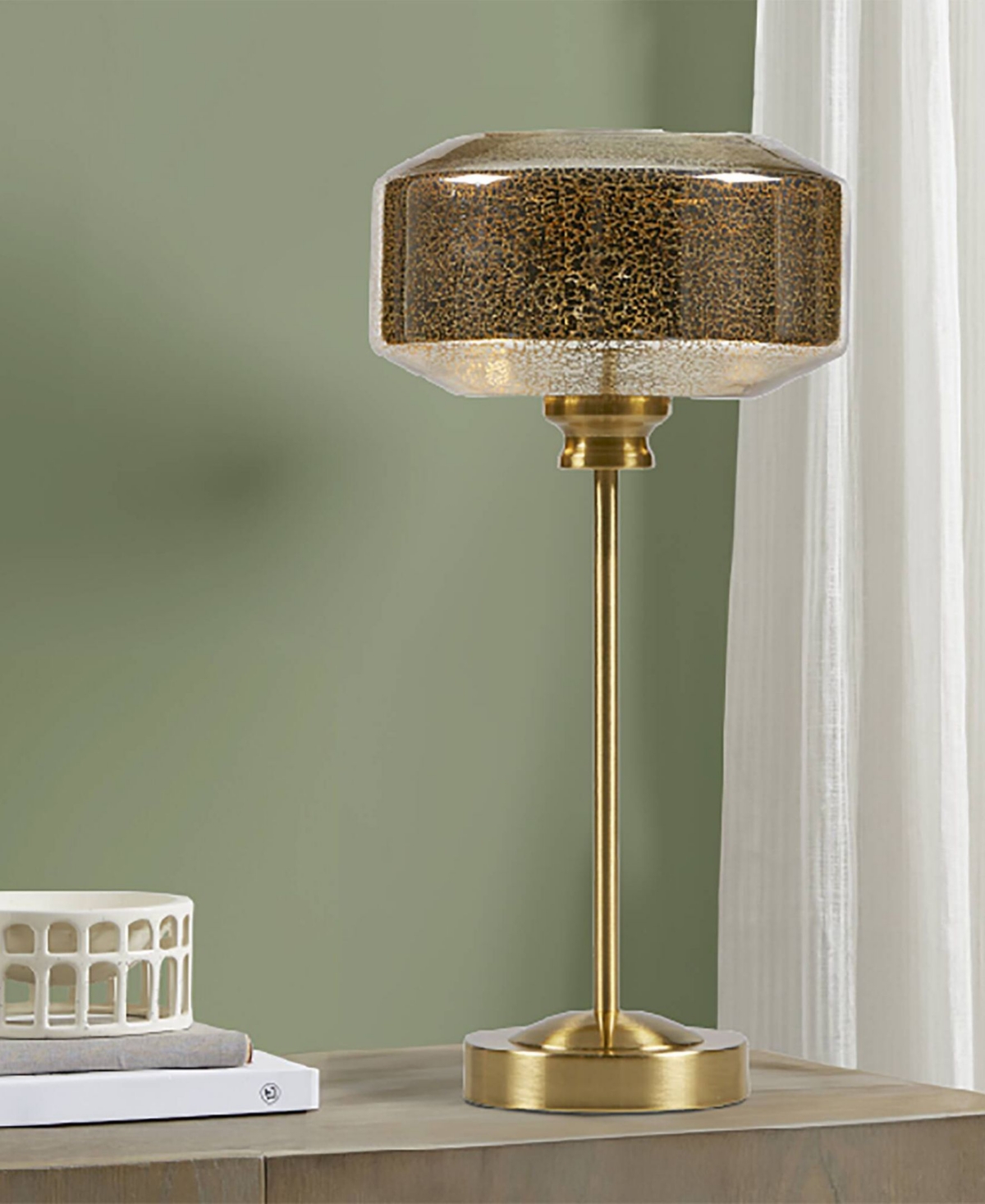 Shop Ink+ivy 17" Mercury Glass Table Lamp In Gold