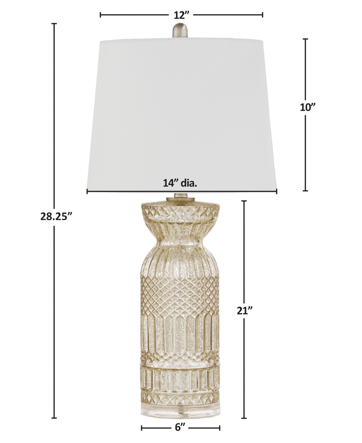 Shop Hampton Hill Textured Glass And Acrylic Base Table Lamp In Mercury