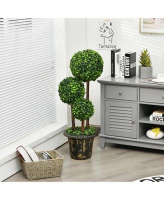 Artificial Topiary Triple Ball Tree for Indoor and Outdoor