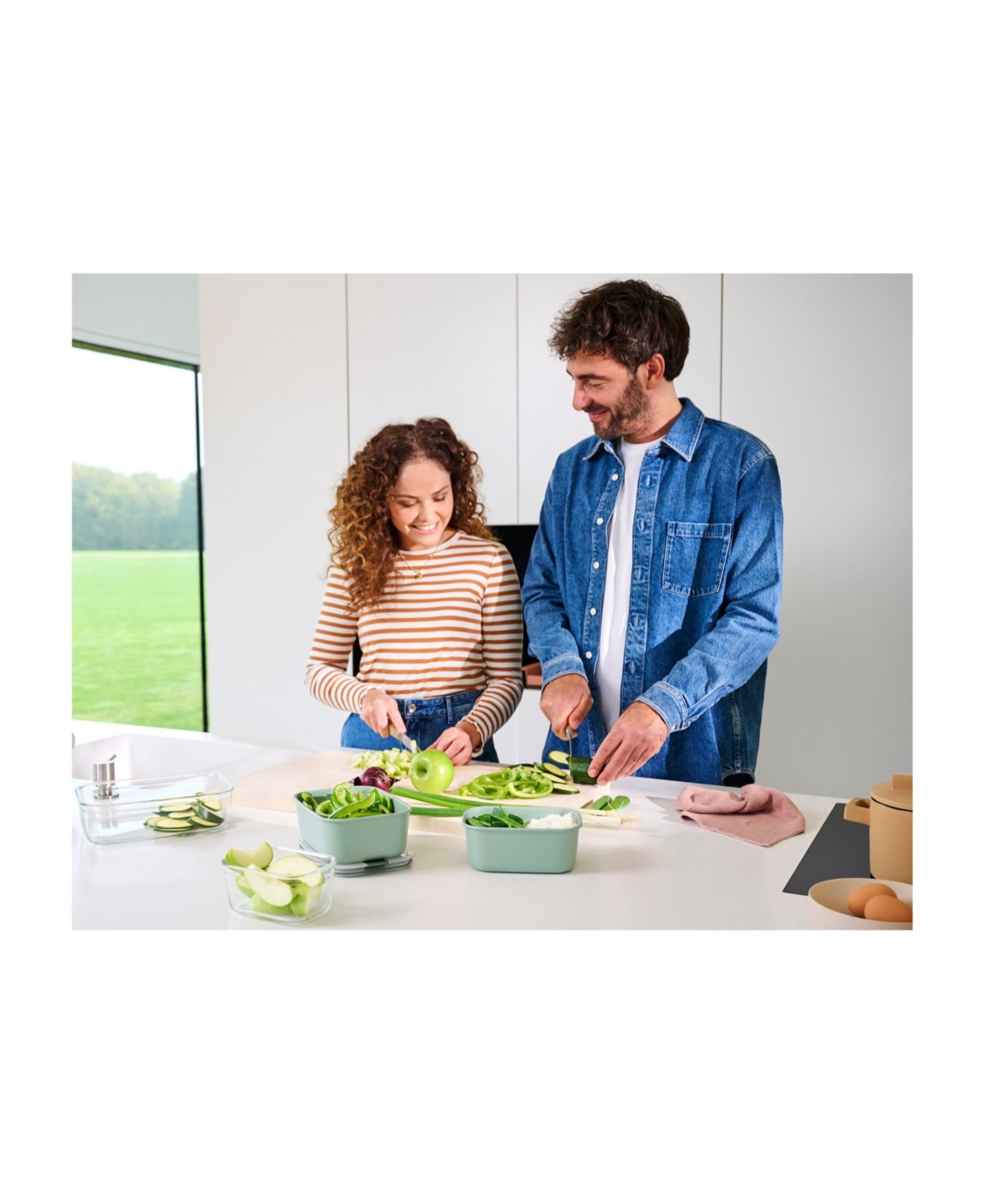 Mepal Easyclip 1pc. 15oz Rectangular Box In Green