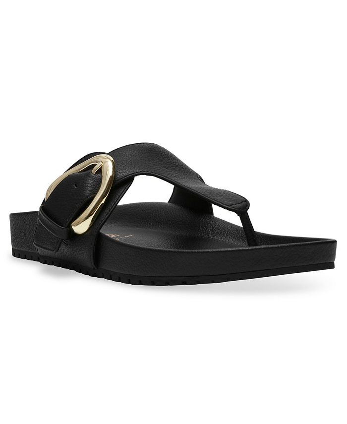 Anne Klein Women's Dori Footbed Thong Flat Sandals - Macy's