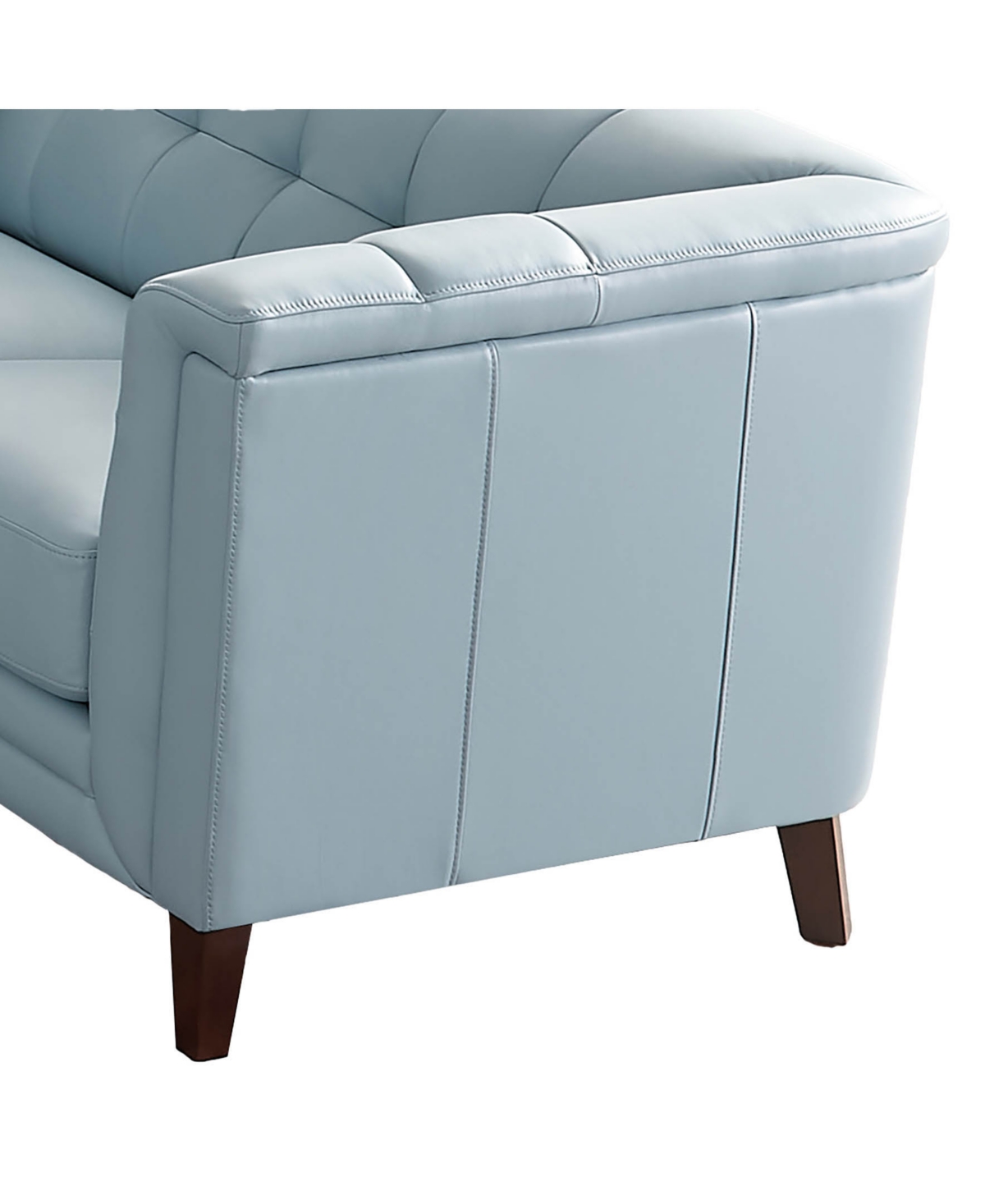Hydeline Arvo 62" Top Grain Leather Loveseat In Vanilla White