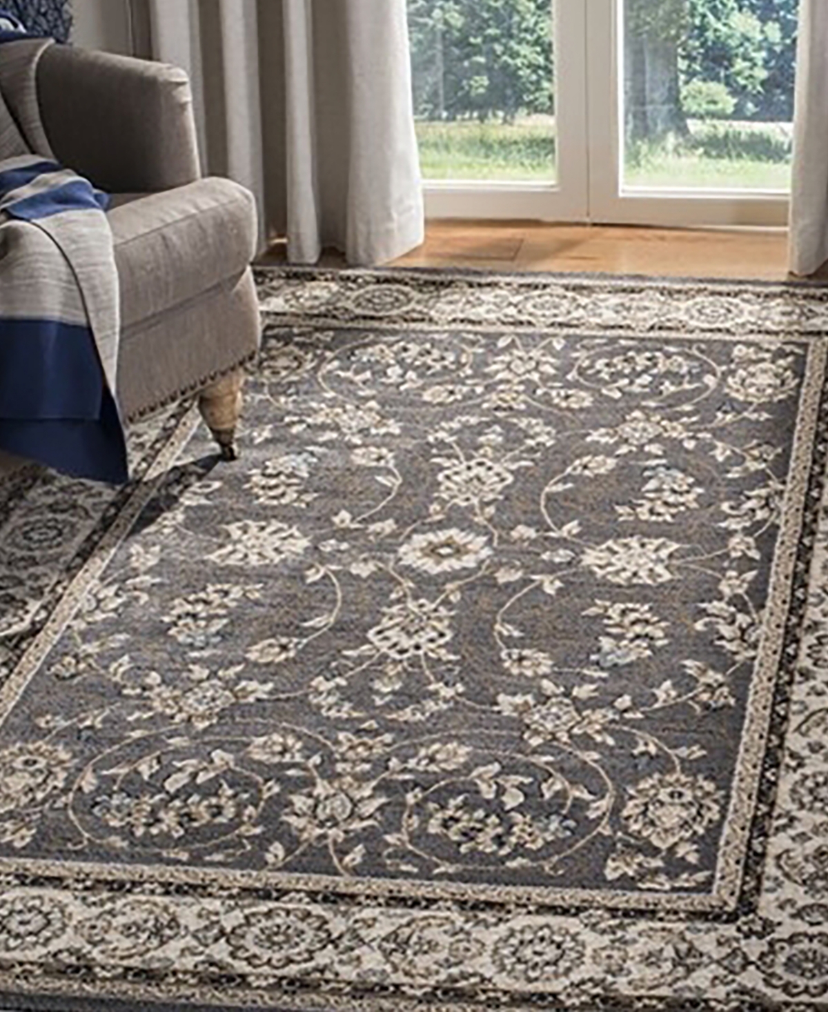 Safavieh Lyndhurst LNH340 Gray and Cream 8' x 10' Area Rug
