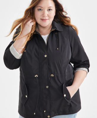 Women's Plus Size Hooded Anorak, Exclusively at Macy's