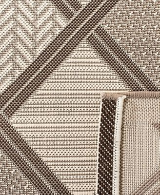 Courtyard CY7570 Beige and Dark Beige 5'3" x 7'7" Sisal Weave Outdoor Area Rug