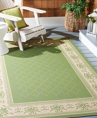 Courtyard CY0901 Olive and Natural 5'3" x 7'7" Outdoor Area Rug
