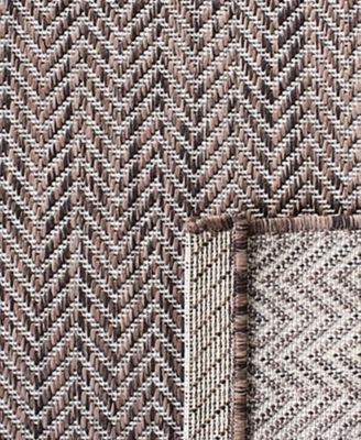 Courtyard CY8022 Brown and Beige 8' x 11' Sisal Weave Outdoor Area Rug