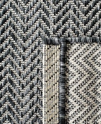 Courtyard CY8022 Black and Beige 5'3" x 7'7" Outdoor Area Rug