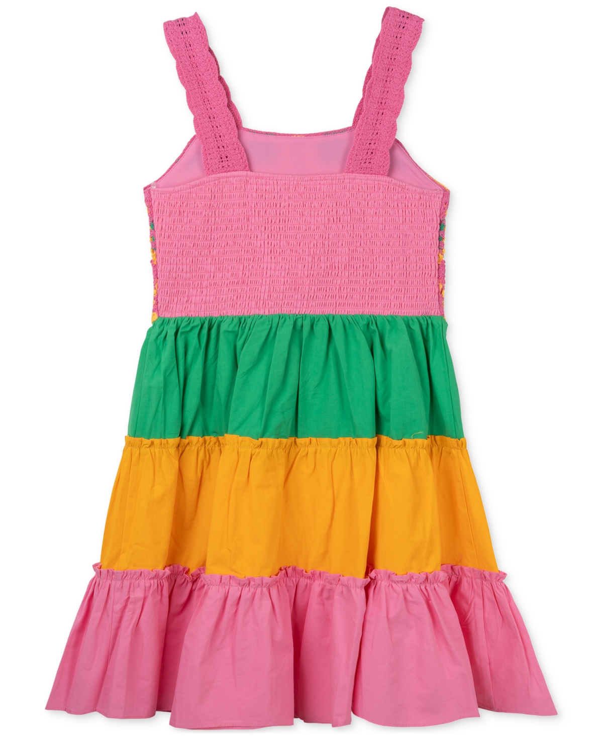Shop Rare Editions Little Girls Crochet Colorblocked Dress In Pink