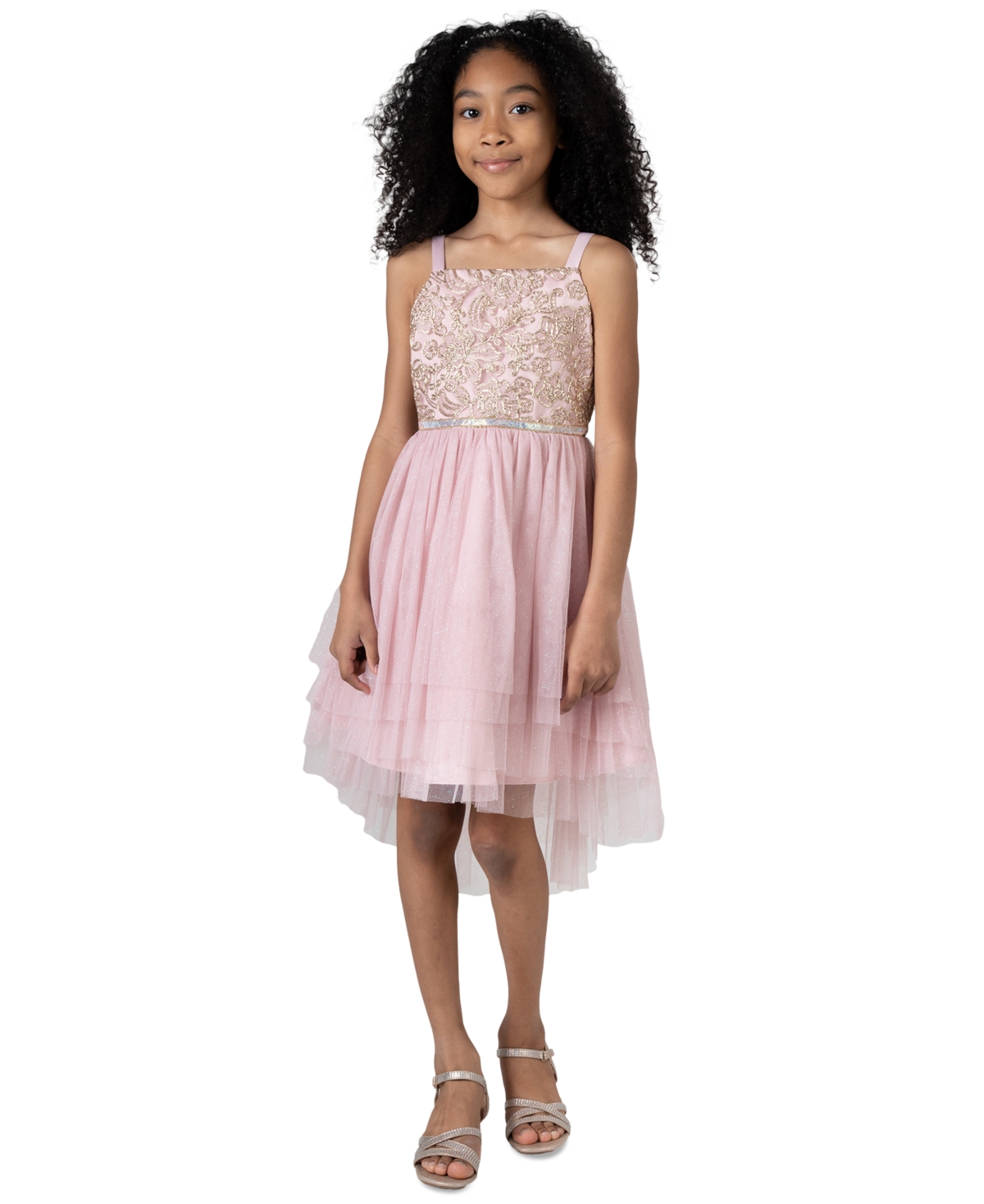 Shop Rare Editions Big Girls Cord Embroidered Social Dress In Blush