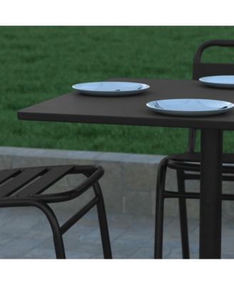 31.5'' Square Aluminum Indoor-Outdoor Table With Base