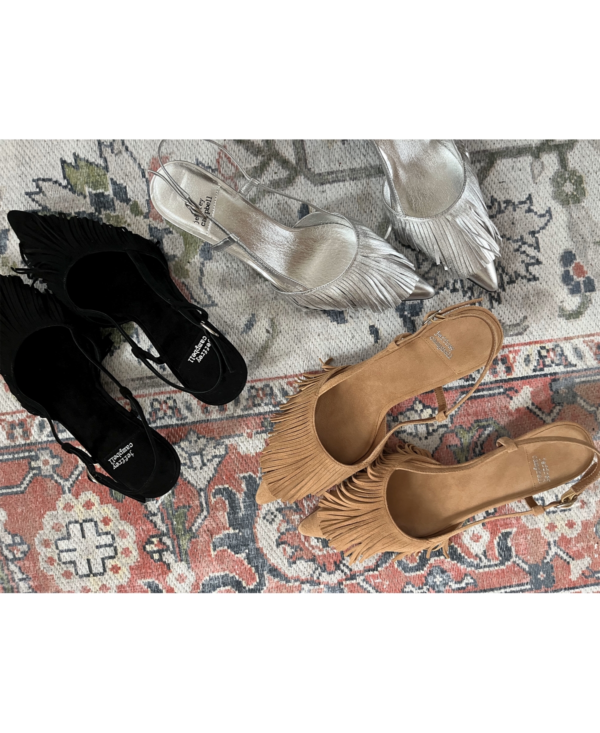 Jeffrey Campbell Lasso Fringed Kitten-Heel Slingback Pumps
