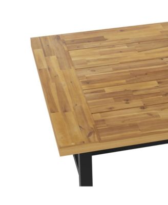 Zuli Solid Acacia Wood Dining Table With Metal Legs For Indoor And Outdoor Use