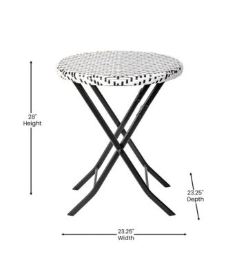 Ciel Three Piece Folding Bistro Set In Pe Rattan With Metal Frames For Indoor And Outdoor Use