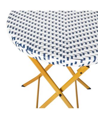 3-Piece Folding Bistro Set with PE Rattan and Metal Frames for Indoor and Outdoor Use