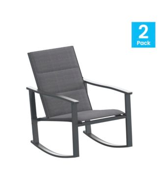 Brevyn Set Of 2 Flex Comfort Outdoor Rocking Chairs With Steel Frames