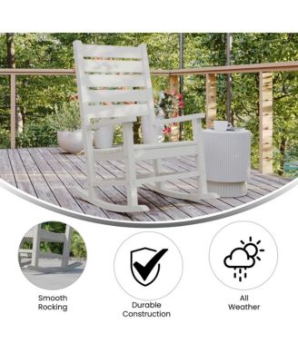 Fielder Contemporary Rocking Chair, All-Weather Hdpe Indoor/Outdoor Rocker