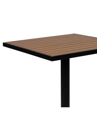 Kersey 5 Piece Patio Table And Chairs Set Faux Wood And Metal Indoor/Outdoor Table And Chairs With All-Weather Purpose