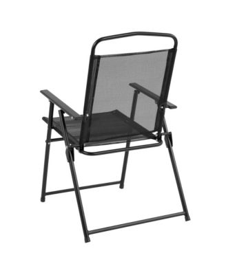 6 Piece Patio Garden Set With Table, Umbrella And 4 Folding Chairs