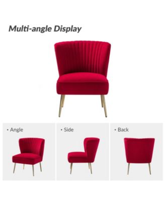 Velvet Accent Chair with Gold Metal Legs for Bedroom Guest Room Vanity