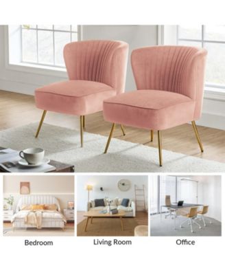 Velvet Accent Chair with Gold Metal Legs for Bedroom Guest Room Vanity