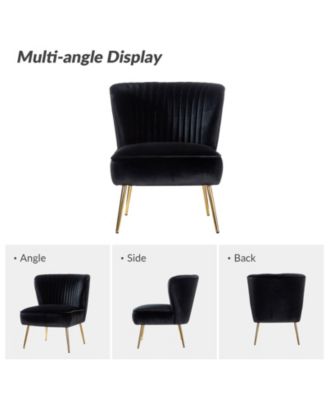 Velvet Accent Chair with Gold Metal Legs for Bedroom Guest Room Vanity