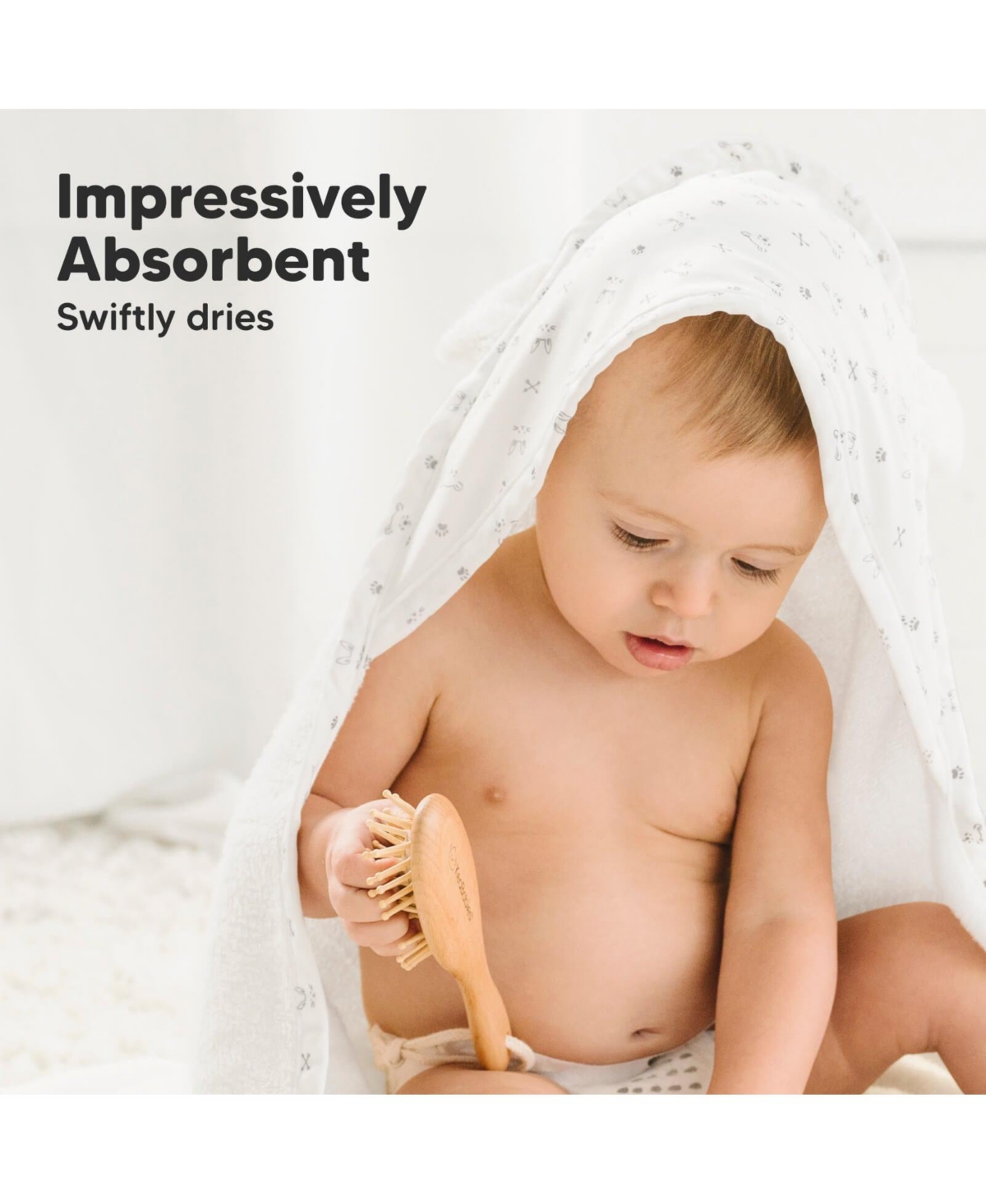 Luxe Baby Hooded Towel, Organic Baby Bath Towel, Hooded Baby Towels, Baby Beach Towel for Newborn, Kids