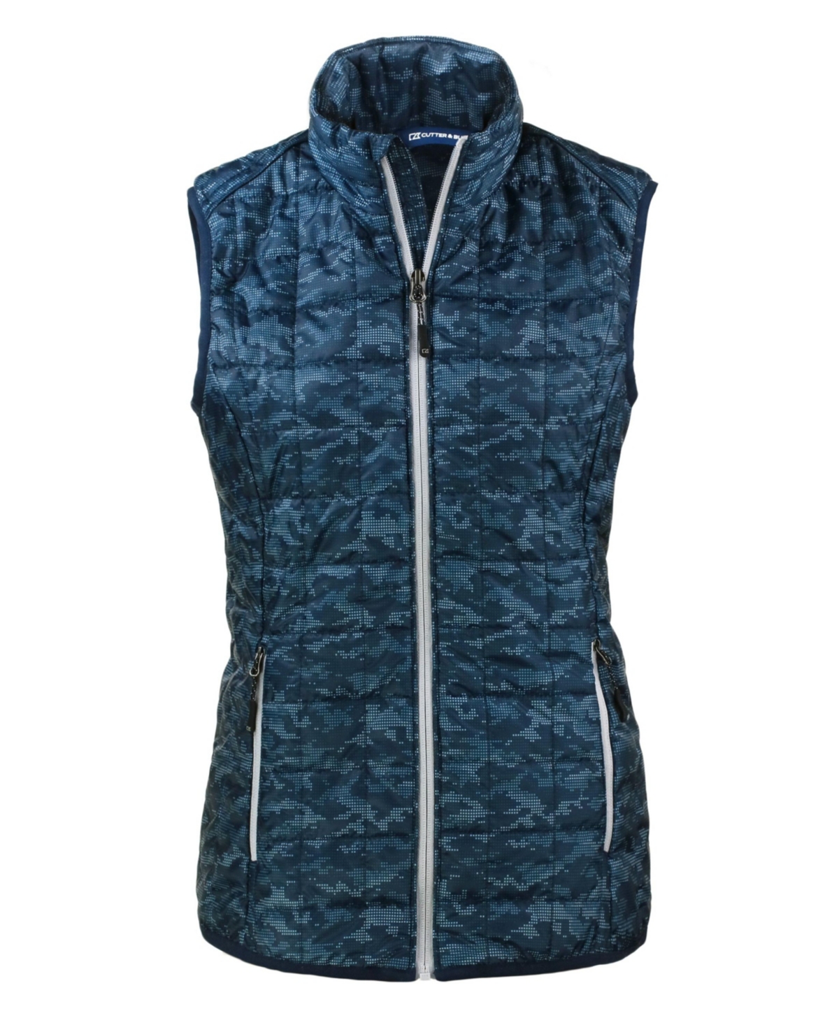 Women's Rainier PrimaLoft Eco Insulated Full Zip Printed Puffer Vest - Dark navy