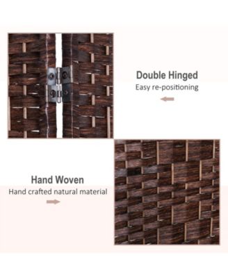4 Panel Resin Wicker Folding Room Divider Privacy Screen Home Office Decor