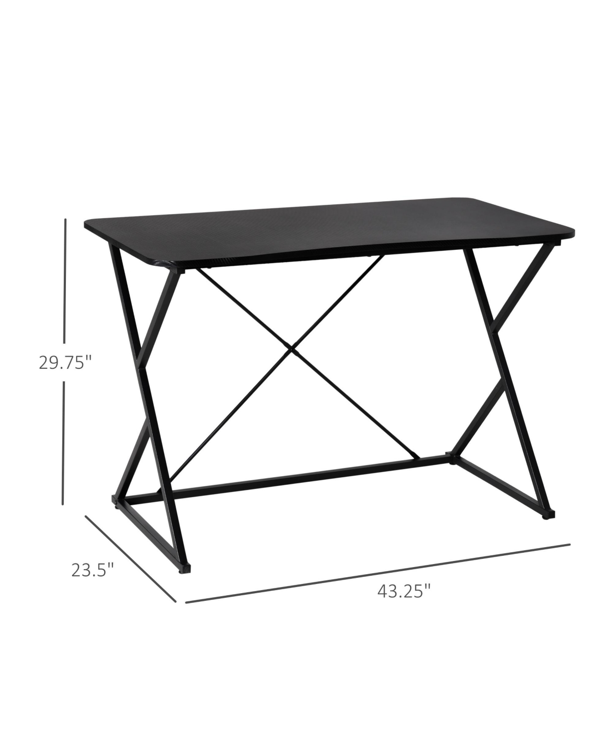 Homcom Home Office Computer Writing Desk with Z and X Bar Frame Support,- Black