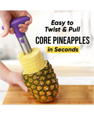 Heavy Duty 2pc Pineapple Corer & Slicer Set – Includes Eye Removal Tool with Reinforced Blade