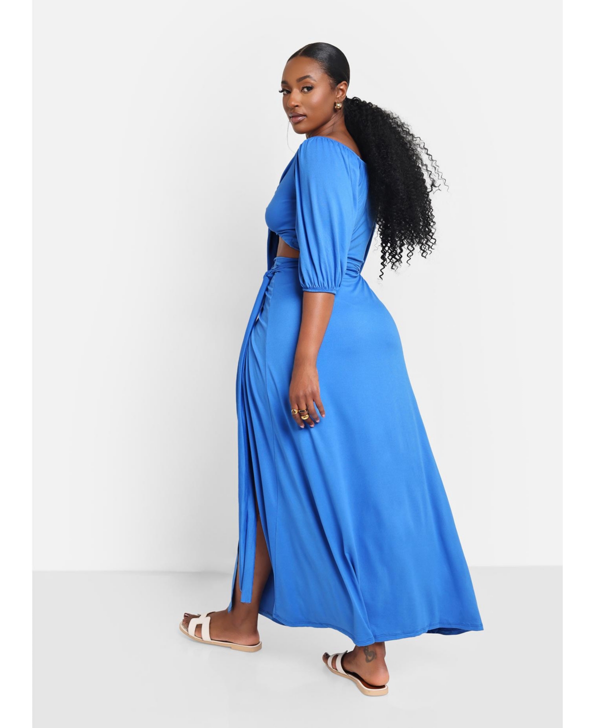 Rebdolls Plus Size Ariana Tie Front Crop Top