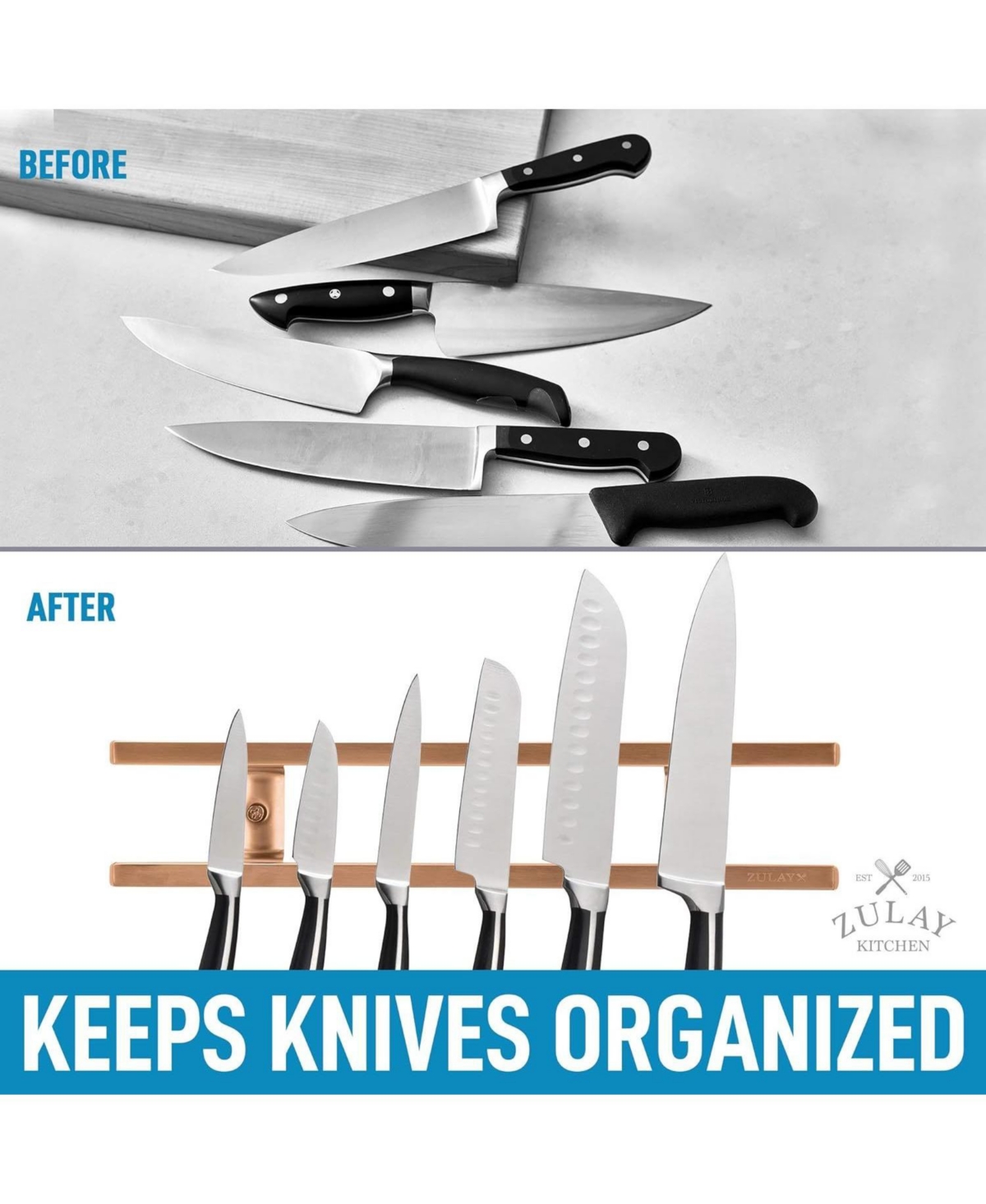 Zulay Kitchen Magnetic Knife Holder
