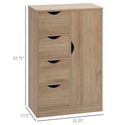 Wooden Storage Cabinet Organizer with 4 Drawers and 1 Shelf,