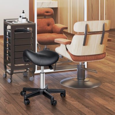 Adjustable Hydraulic Rolling Salon Stool Swivel Saddle Stool Spa Beauty