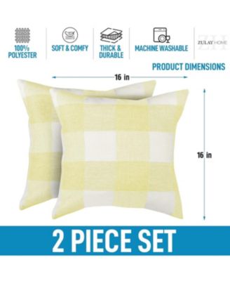 Buffalo Plaid Outdoor & Indoor 2 Pack Throw Pillow Covers, 16x16 inches