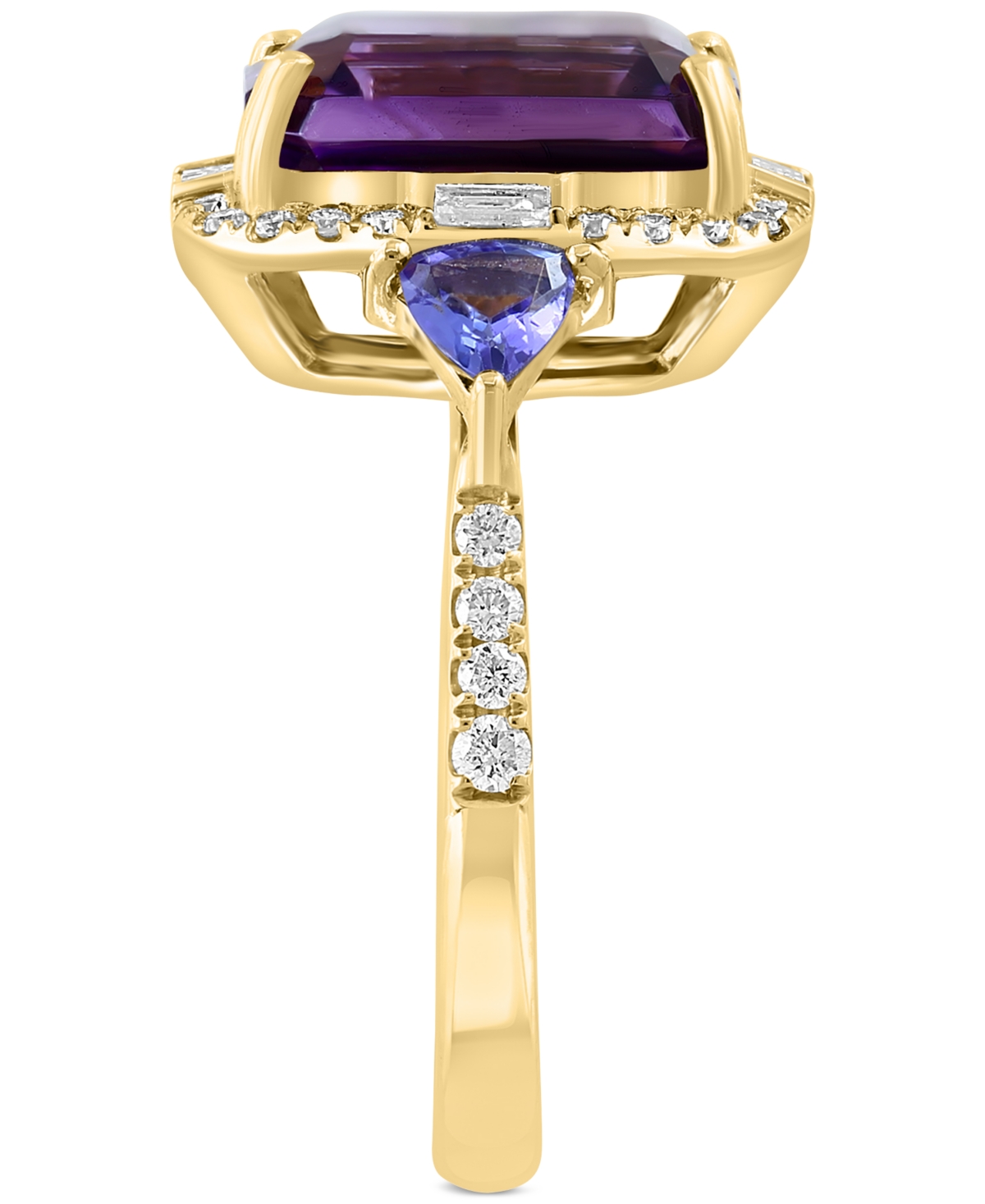 EFFY COLLECTION EFFY AMETHYST (3-7/8 CT. T.W.), TANZANITE (1/2 CT. T.W.) & DIAMOND (3/8 CT. T.W.) STATEMENT RING IN  