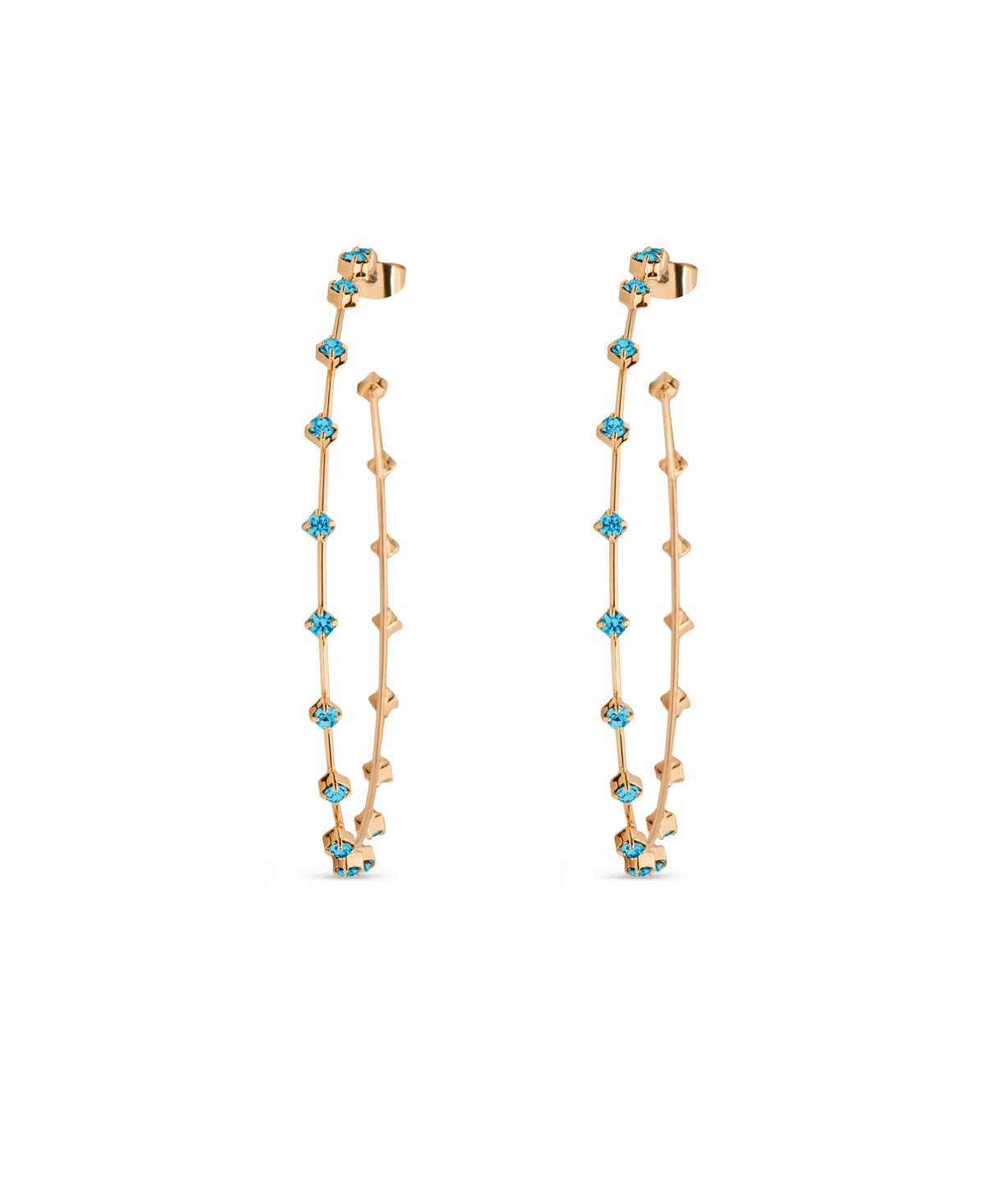Ettika Simple Spark Crystal Hoops In Aqua