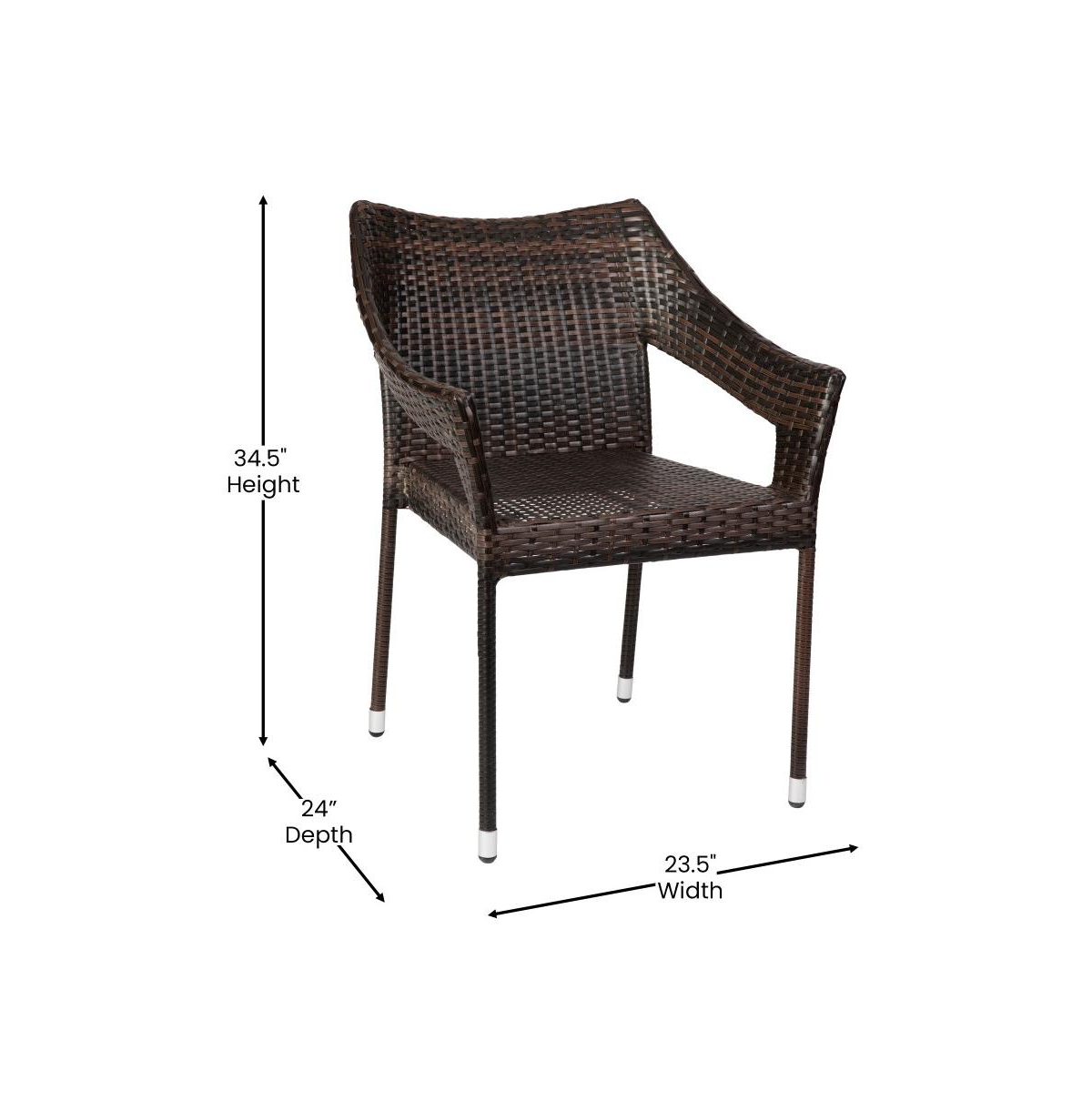 Embry All-Weather Indoor/Outdoor Stacking Patio Dining Chair With Steel Frame And Weather Resistant Pe Rattan
