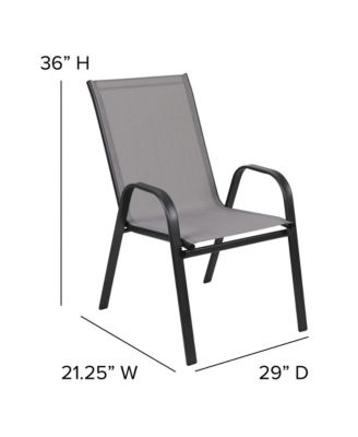 5 Pack. Outdoor Stack Chair With Flex Comfort Material And Metal Frame