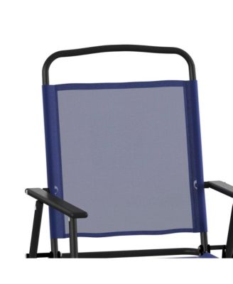 Munroe Set Of 4 Textilene Folding Sling Style Patio Chairs With Armrests