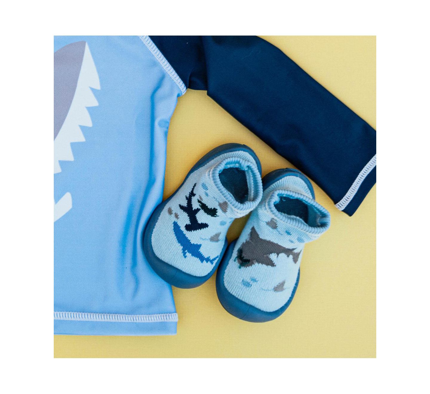 Обувь Komuello First Walk Sock Shoes Shark Tank для мальчиков-малышей, цвет: Синий — фото 3