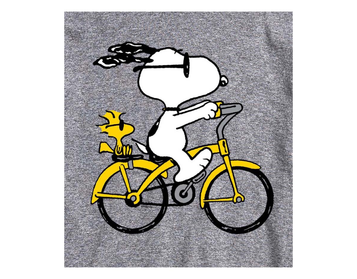 Airwaves Hybrid Apparel Peanuts Bike Mens Short Sleeve Tee In Ath Hthr