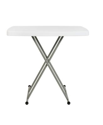 Height Adjustable Plastic Folding Tv Tray/Laptop Table In Granite White