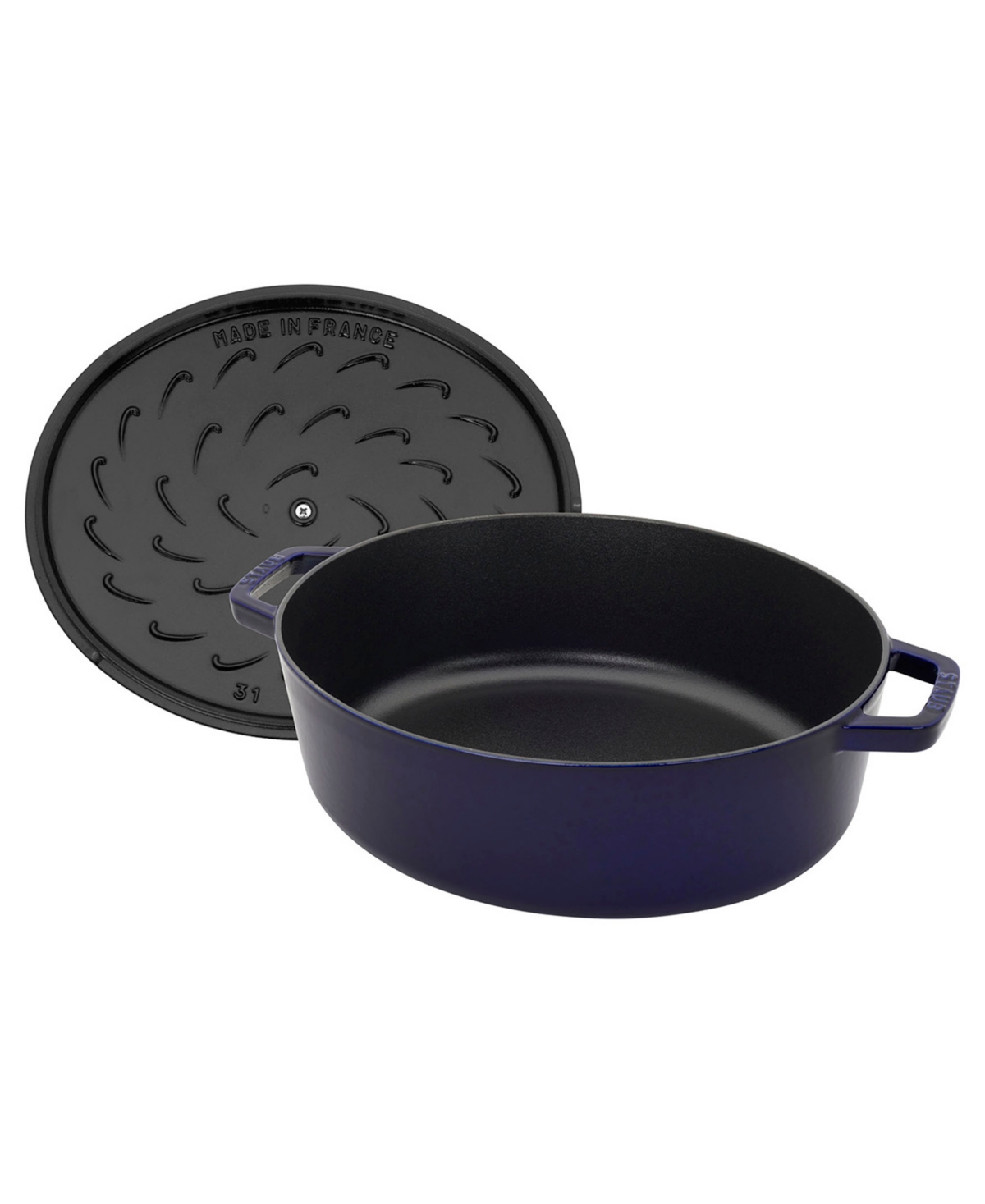 Staub 6.25-quart Enameled Cast Iron Shallow Oval Dutch Oven In Indigo