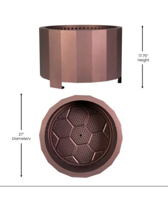 Aries Portable Steel Smokeless Wood Burning Outdoor Firepit with Waterproof Cover