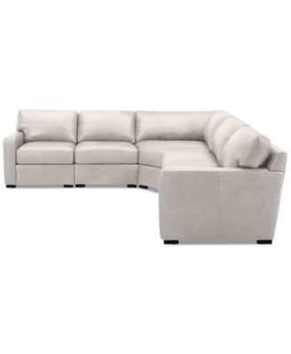 Radley 113" 5-Pc. Leather Wedge L Shape Modular Sectional, Created for Macy's