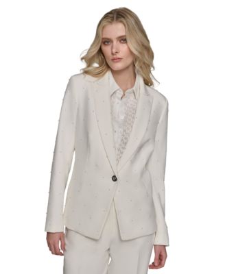 KARL LAGERFELD PARIS - Women's Imitation-Pearl Blazer